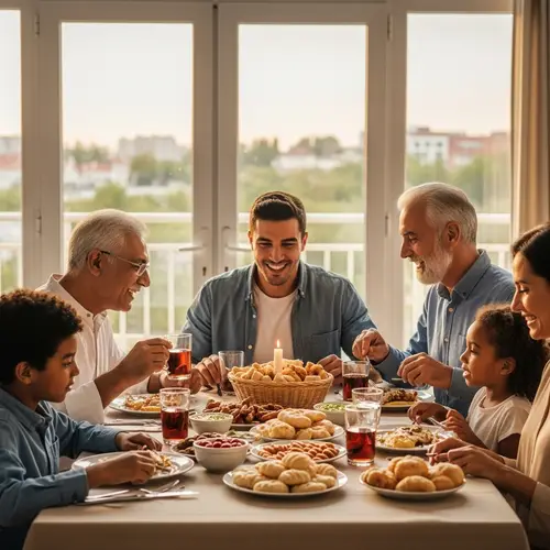 Multicultural Muslim Family Iftar Celebration