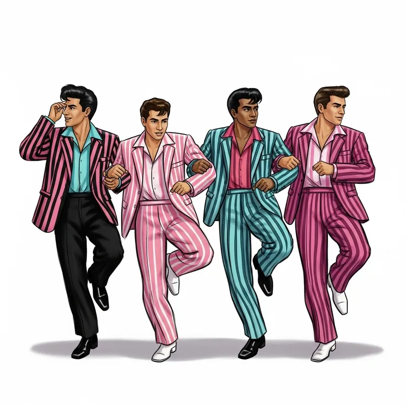 Dynamic 50s Rock 'n' Roll Dancers in Elvis-inspired Costumes