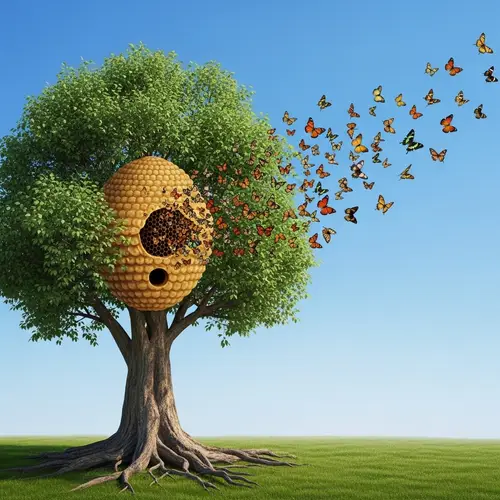 Alchemical Tree Transformation into Hive with Butterflies