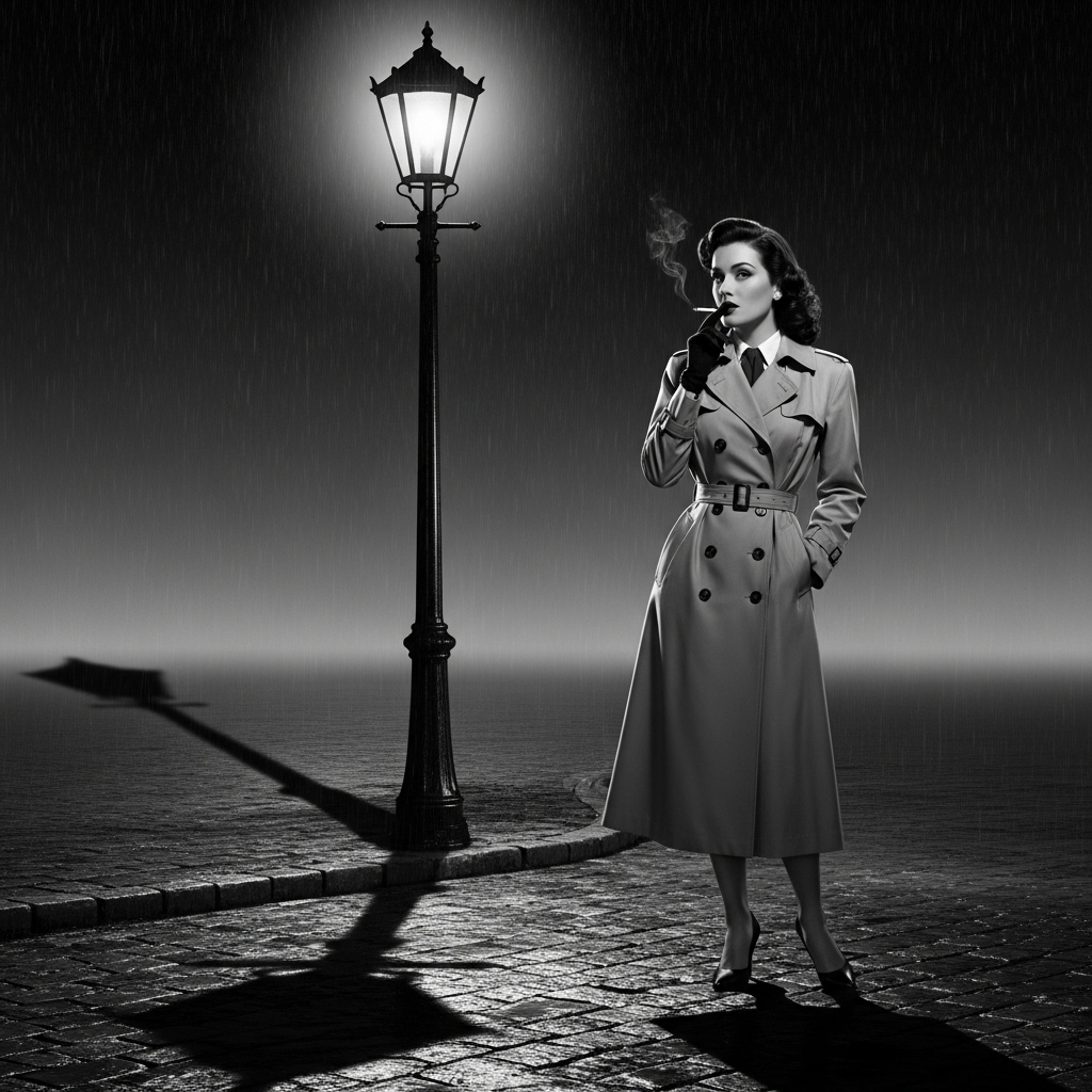 アート・デザイン・音楽 FILM NOIR PORTRAITS Vintage Film Noir: Rachael Wilson Character | AI Art