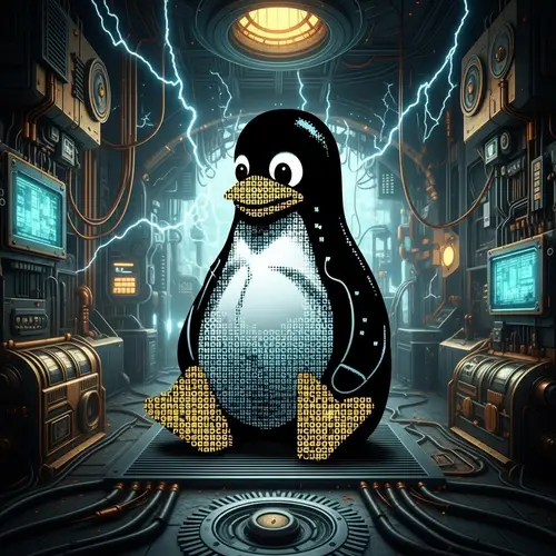 Tux the Penguin: ASCII Art in Steampunk Style
