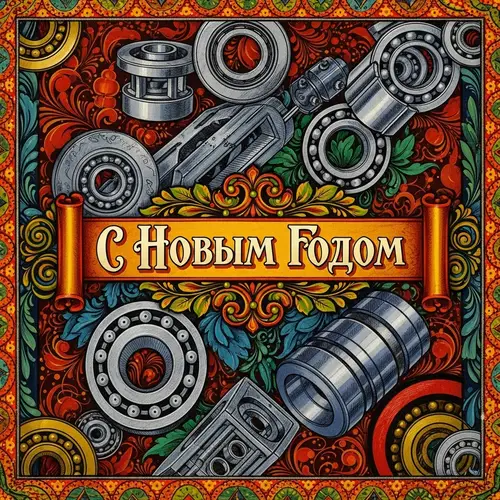 New Year Celebration with Traditional Russian Bearing Company Art