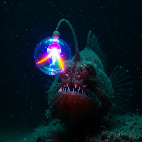 Anglerfish in Dark Depths | Bioluminescent Ocean Creature