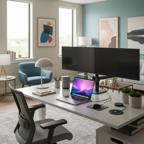 Efficient Workspace Design: Sleek & Modern Imagery