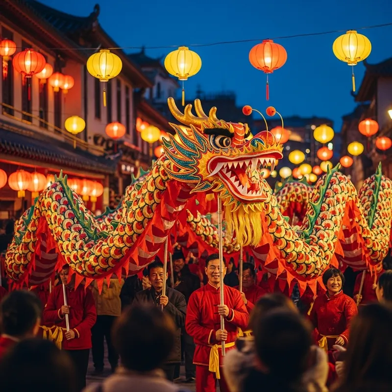 Vibrant Chinese New Year Dragon Celebration