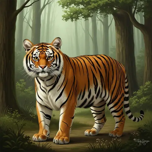 Unique Feline Creature: Cat and Tiger Blend | Exotic Hybrid in Forest