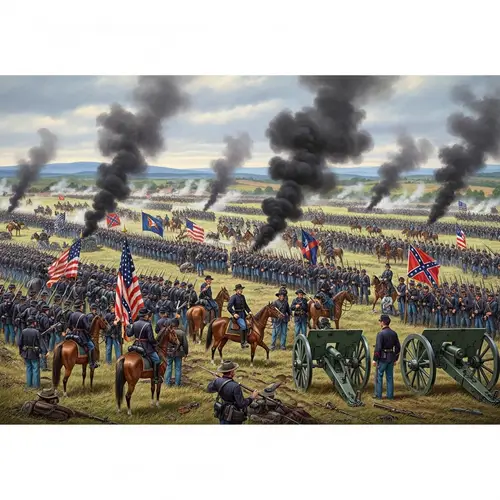 Pickett's Charge at Gettysburg, Pennsylvania - Historic Scene