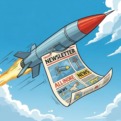 Quirky Cartoon Hypersonic Missile with Newsletter - Fun Design