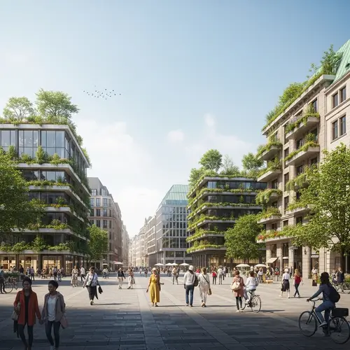 2050 Vision: Hamburg Town Hall Square Transformed into a Biodiverse Oasis