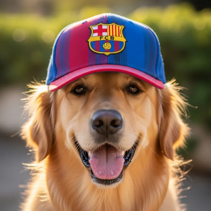 Barcelona Dog Cap | Spanish Soccer Team Accessory