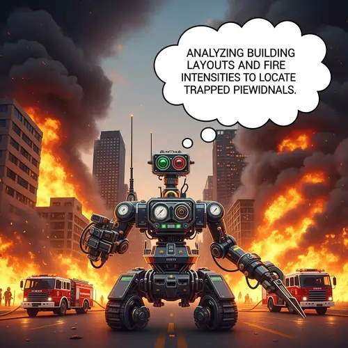High-Tech Firefighting Robot in Action | City Inferno Scene