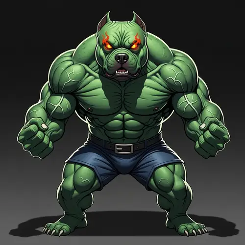 Hulk with Pitbull Characteristics
