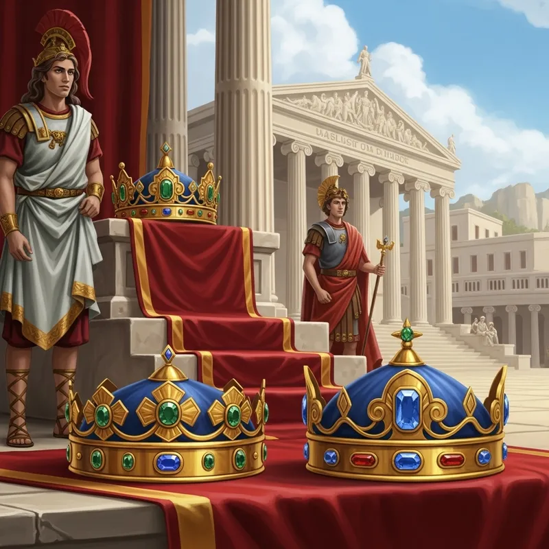 Majestic Ancient Roman Imperial Crowns with Regal Gemstones