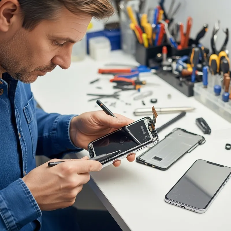 Skilled Technician Repairing Large-Screen Smartphone | iPhone Display Fix Skilled Technician Repairing Large-Screen Smartphone | iPhone Display Fix