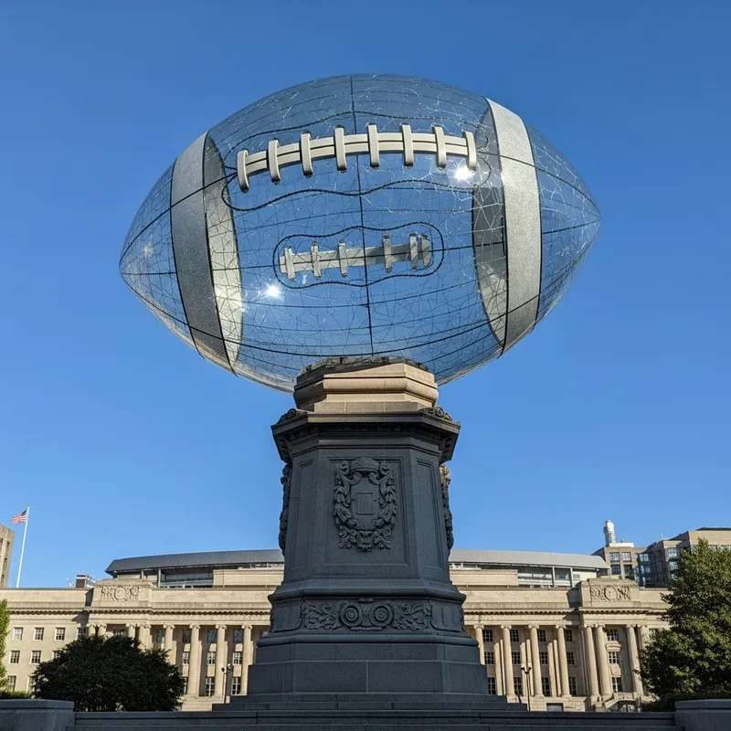 Glass Football Sculpture - 50ft High Design