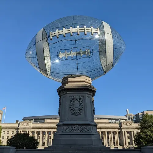 Glass Football Sculpture - 50 Feet High Artistry