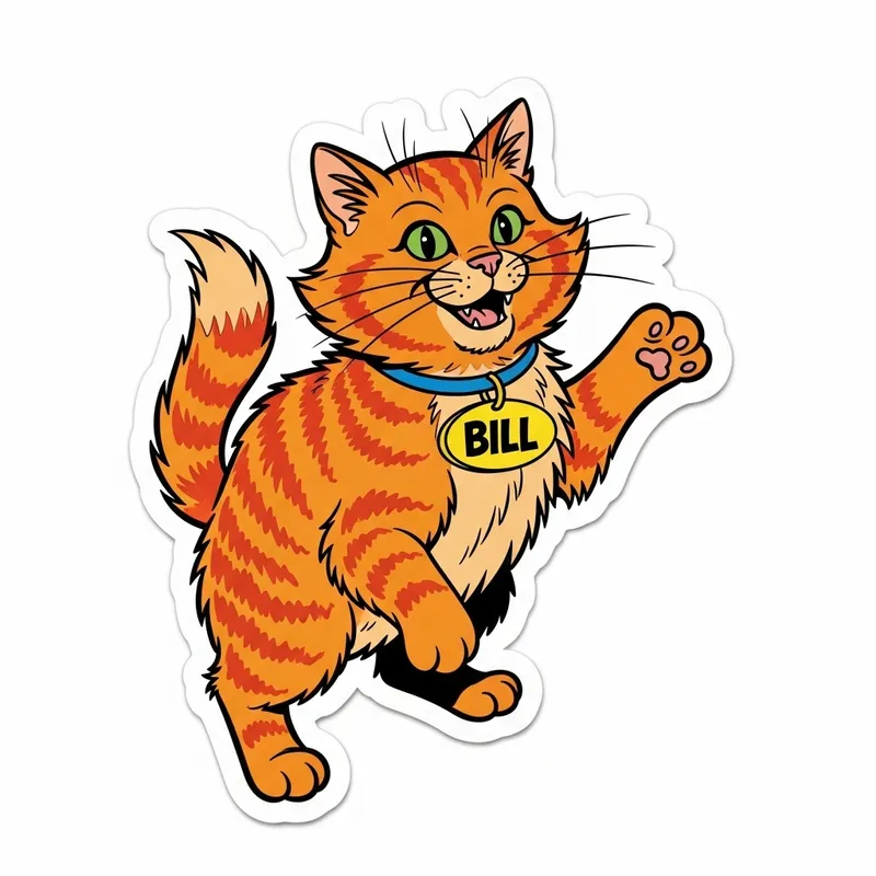 Billcates HD Comic Sticker - Top Quality Cat Sticker