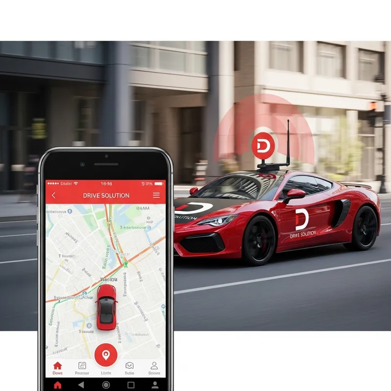 Stylish Red Sports Car Driving in City | Drive Solution