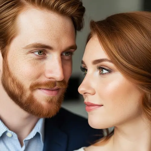 Ginger Haired Couple with Freckles | Romantic Glance