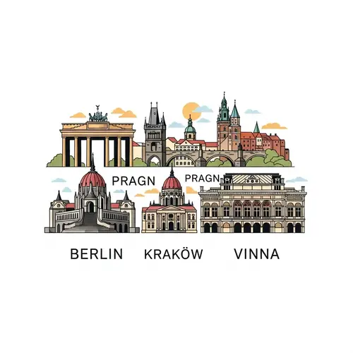 European Cities Logo Design - Berlin, Prague, Krakow, Budapest, Vienna