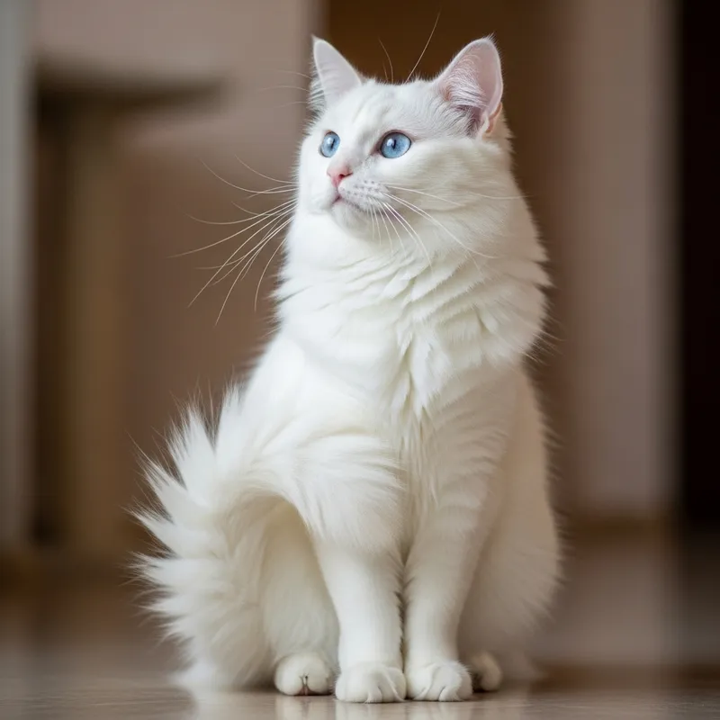 Elegant White Cat - Graceful and Fluffy