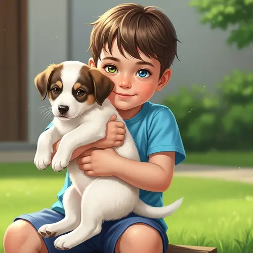 Joyful Boy and Playful Puppy Bonding | Heartwarming Scene