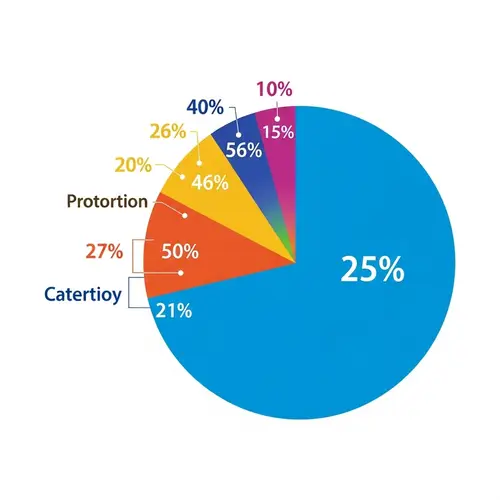 Radiant Blue Pie Chart with Harmoniously Colored Slices