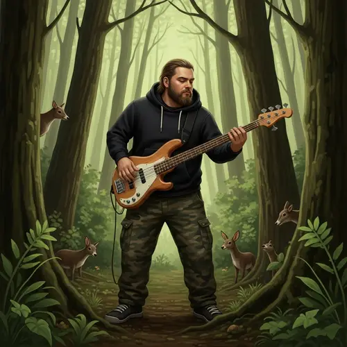 Forest Bass Guitarist: Musical Harmonies with Nature