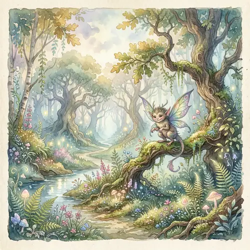 Enchanting Mystical Forest with a Magical Creature