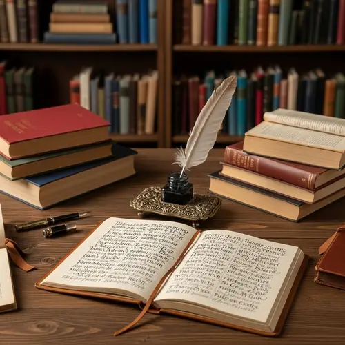 Vintage Writing Theme | Rustic Tabletop Scene with Elegant Calligraphy