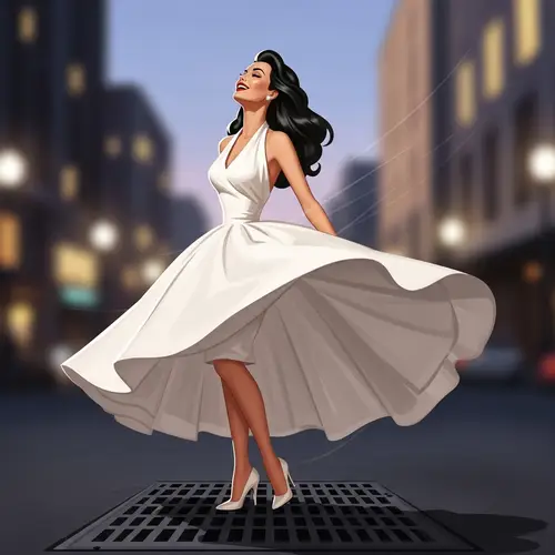 Elegant Hollywood Glamour | Iconic Vintage-Inspired Illustration