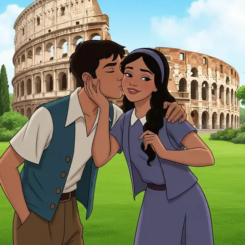 Disney Pixar Style: Teens at Roman Coliseum