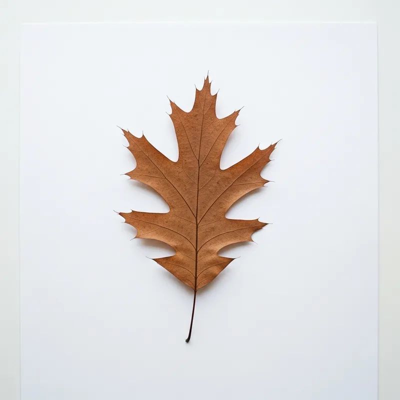 Stunning Photorealistic Oak Leaf on White Paper