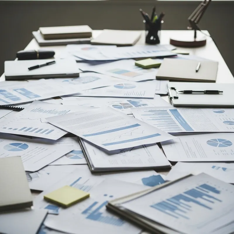 Document Chaos: Desk Covered in Paperwork