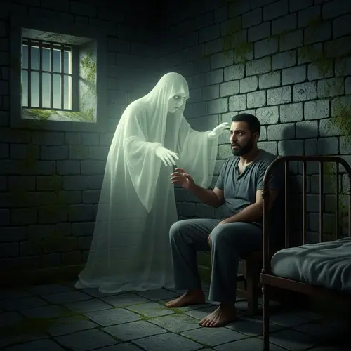 Ethereal Ghost Visits Middle-Eastern Prisoner at Night