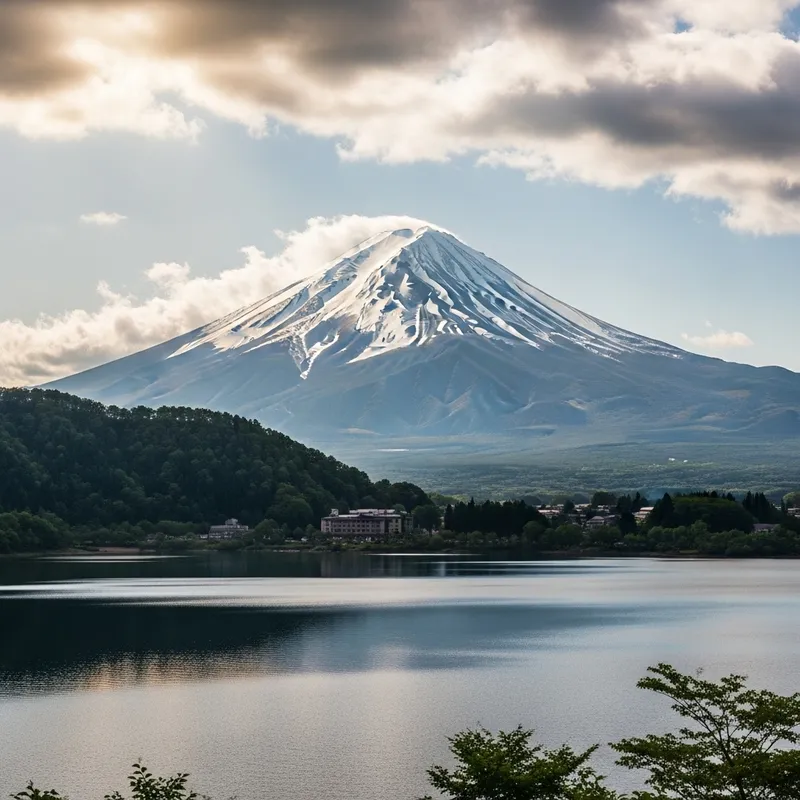 Tranquil Mount Fuji Scene with Majestic Lake View