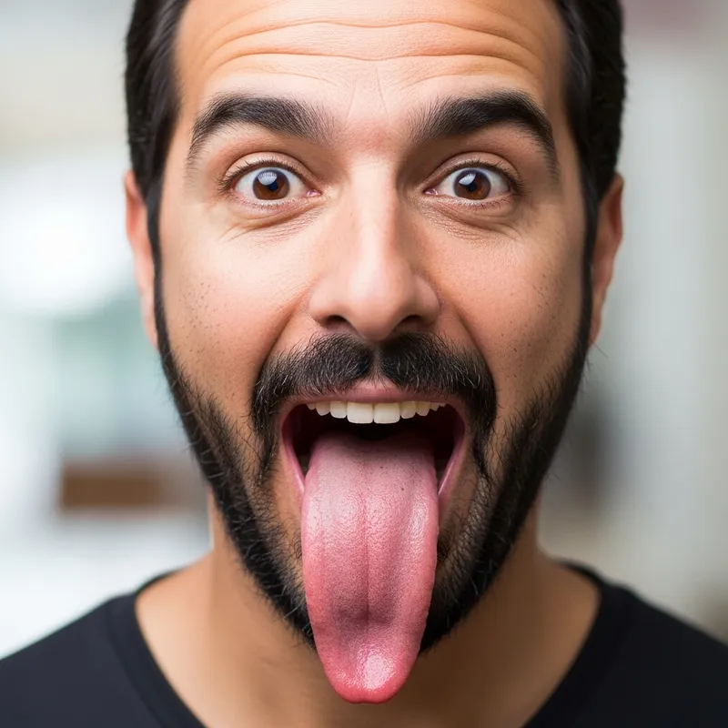 Middle Eastern Man with Long Tongue | Unique Portrait Shot Middle Eastern Man with Long Tongue | Unique Portrait Shot