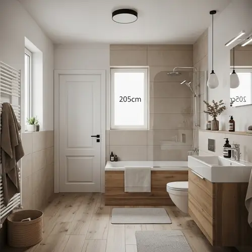 Rectangular Bathroom Design 205x270cm | Natural Colors