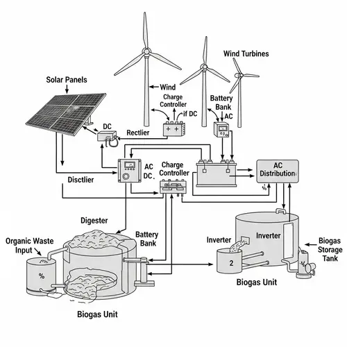 Hybrid Power System Integrating Solar and Wind Energy with Biogas Unit