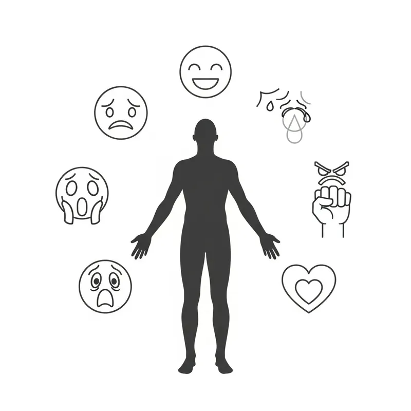 Abstract Human Emotions: Iconic Silhouette Depiction
