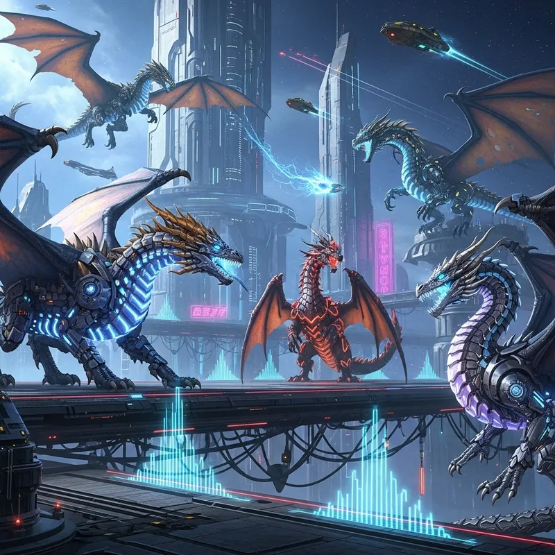 Dragons in Futuristic Realm Dragons in Futuristic Realm