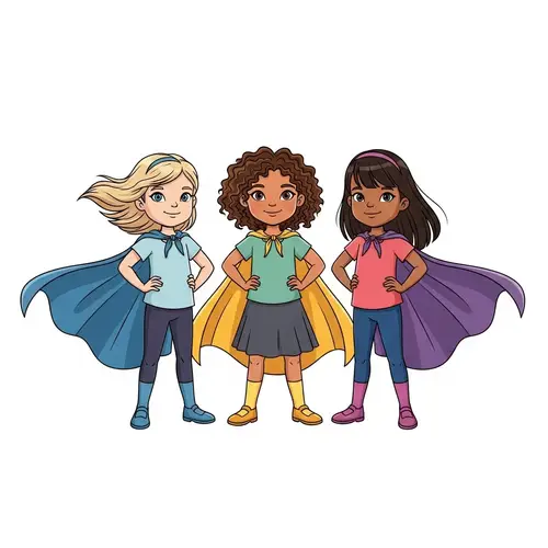 Young Superhero Girls with Capes | Empowerment and Unity