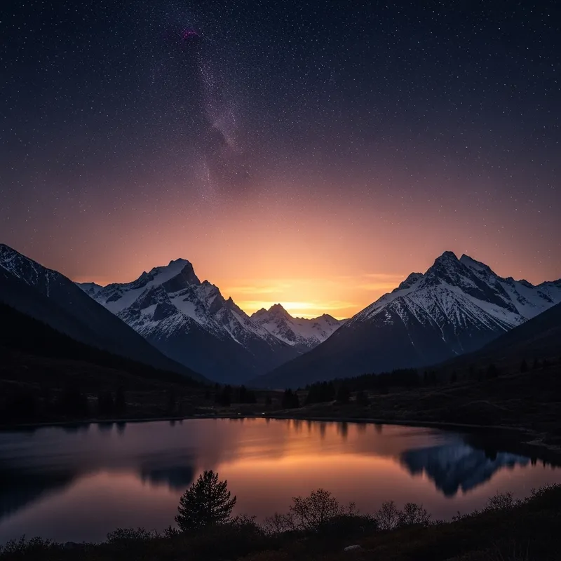Stunning 4K Landscape Wallpaper of Twilight Mountains