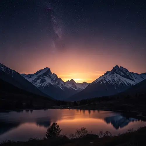 Stunning 4K Landscape Wallpaper of Twilight Mountains