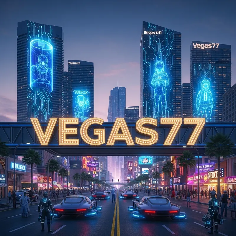 Futuristic 'Vegas77' - Neon-Lit Cityscape Marvel