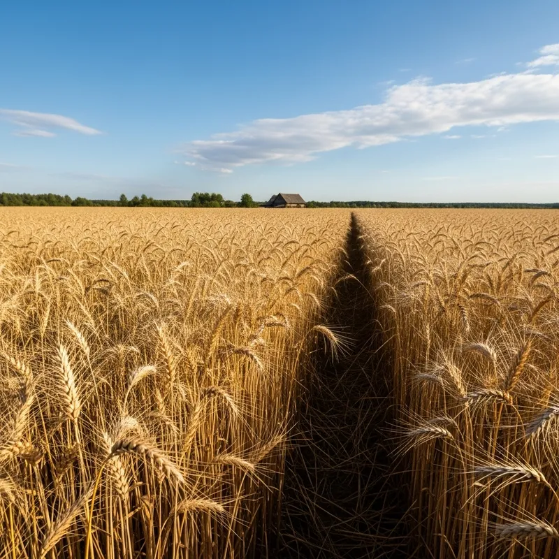 Endless Golden Wheat Field - Peaceful Farmhouse View