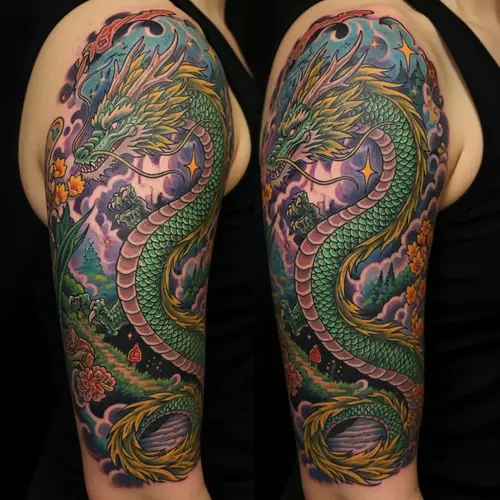 Enchanting Dragon Tattoo Inspired by Spirited Away