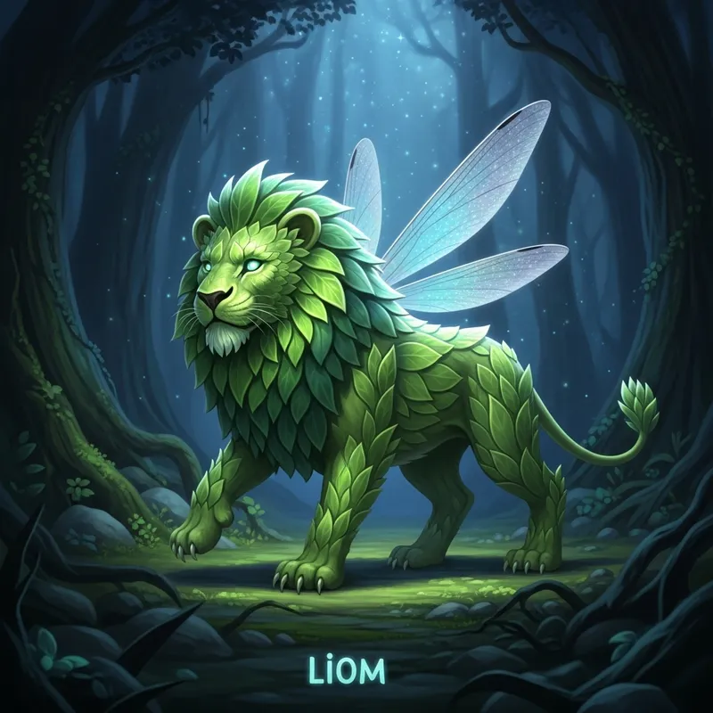 Discover Liom: The Mystical Lion Creature of Green Leaves
