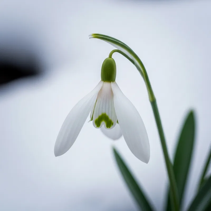 Realistic Photo of a Snowdrop Flower in Detail Realistic Photo of a Snowdrop Flower in Detail