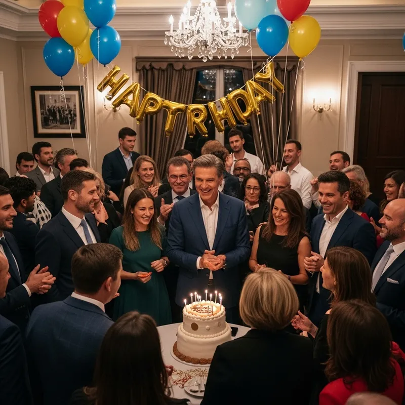 Lively Birthday Party for Donald Trump with Diverse Guests